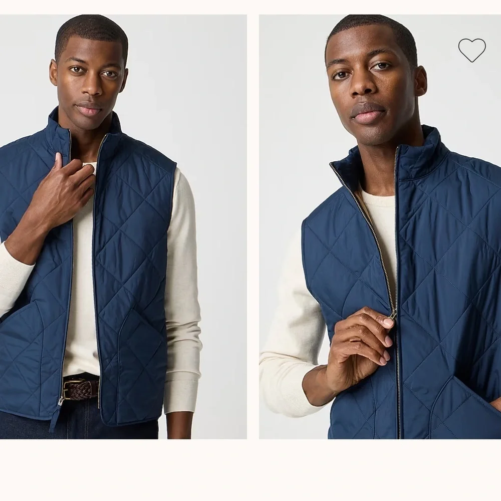 J. Crew Dark Blue Quilted Vest size small.
